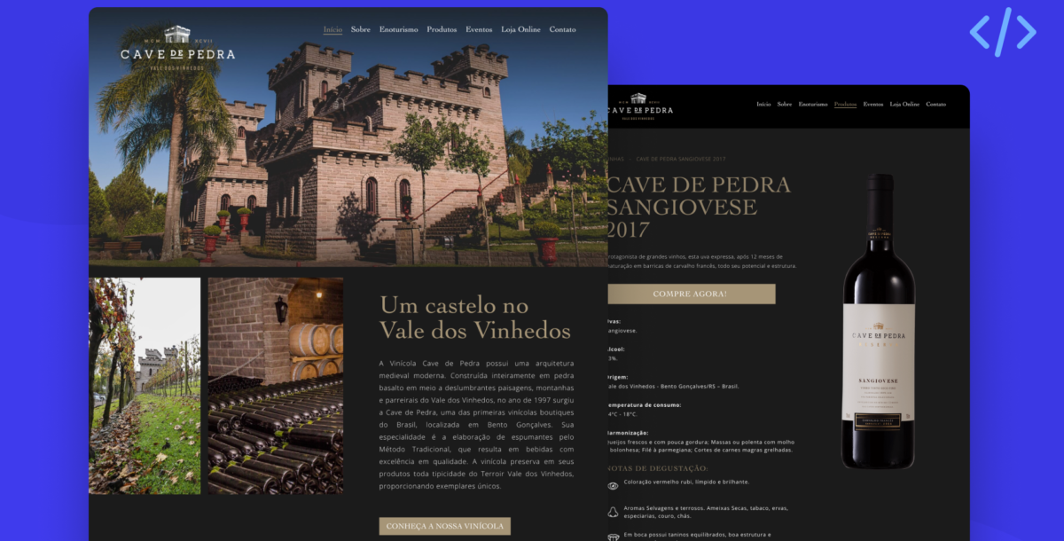 Site Vinícola Cave de Pedra
