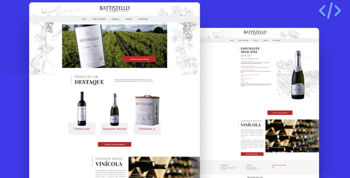 Site Vinícola Battistello