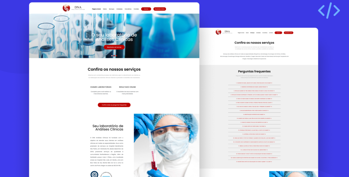 Site Dna Análises Clínicas